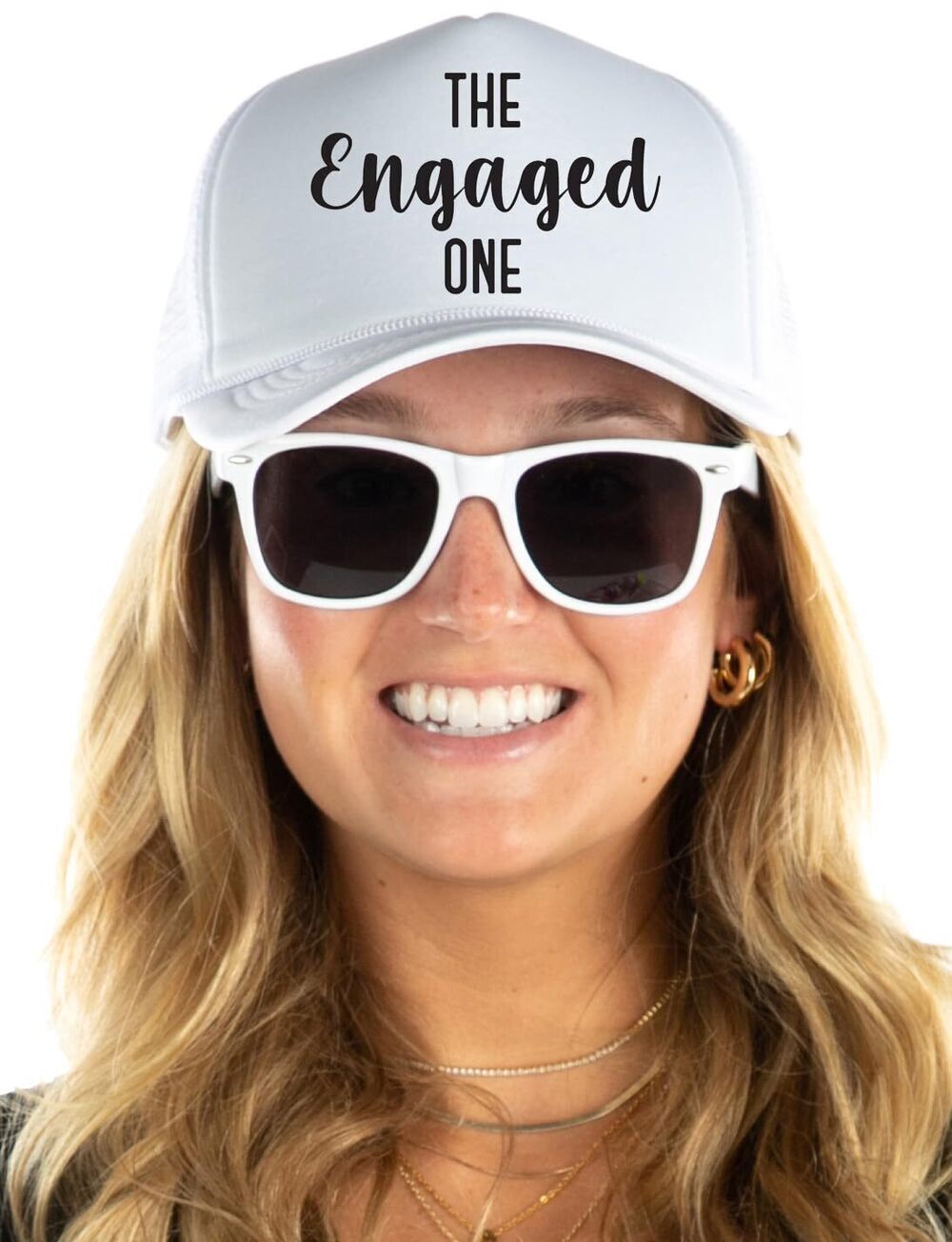 3190 Bachelorette Party Hats & Bride Sunglasses – Foam Trucker Hat Set